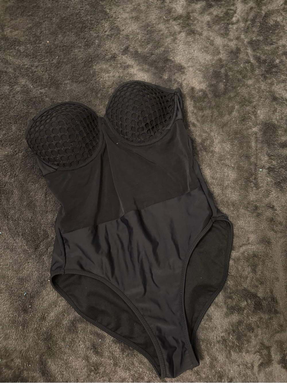 Rachel Black One-Piece Swimsuit with Textured Cups